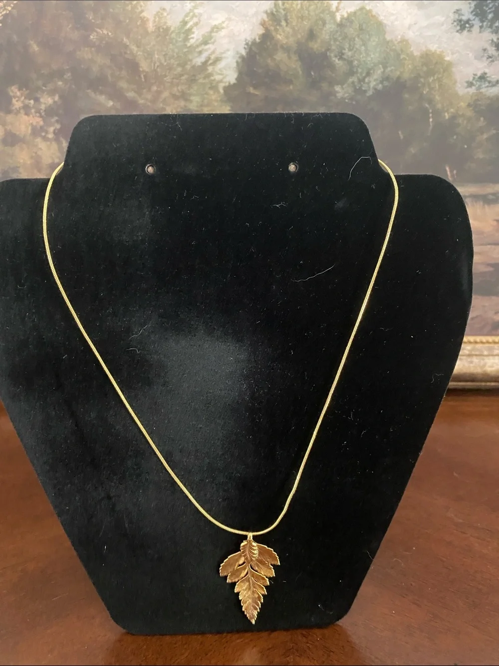 Gold Leaf Pendant Necklace - Elegant Women’s Jewelry